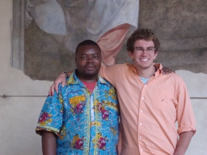 Padre Pierre Landu Safari and I :) WOO HOO NEW CONGOLESE FRIENDS! :) <3
